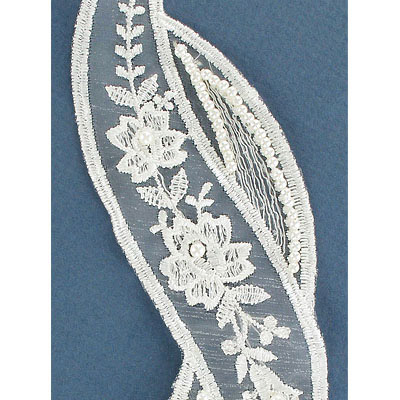Appliques en paillettes, blanc, 6x25cm (2"x10"). Vendu separement. (SKU# SMTT31508/WHT) – Image 2