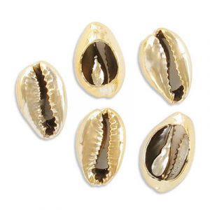 Connecteur en coquillage, 20x12mm approx., plaqué couleur or. Vendu en paquet de 12. (SKU# SPCNSHELL3/GL)