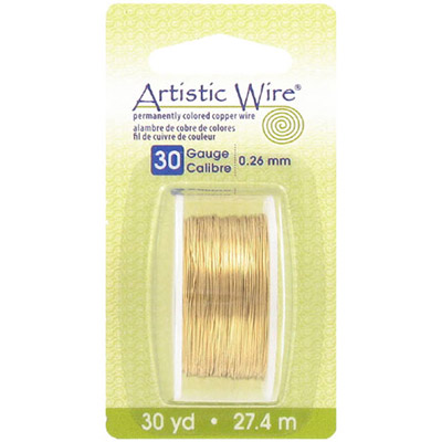 Artistic wire, 30 gauge, non-tarnish brass, 30 yards. (SKU# TTA30D/BR). Sold per pack of 1 spool(s).