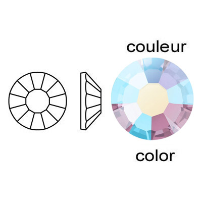 BULK - EN GROS! Preciosa chaton rose, machine cut, VIVA 12, hot fix, ss16 size, light amethyst ab color. (SKU# CRHF/MV16/514). Sold per pack of 1440