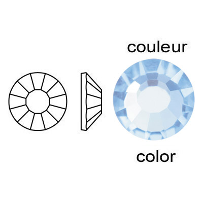 BULK - EN GROS! Preciosa chaton rose, machine cut, VIVA 12, hot fix, ss20 size, aquamarine color. (SKU# CRHF/MV20/203). Sold per pack of 1440