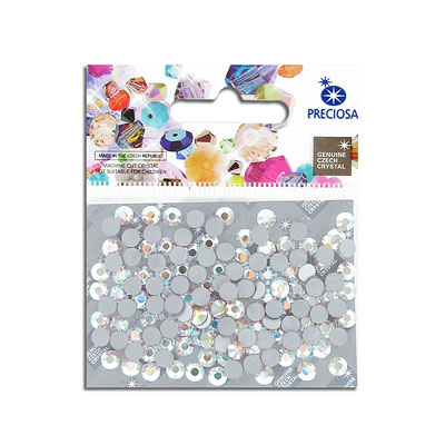 Preciosa chaton rose, machine cut, VIVA 12, ss20 size, crystal AB, foiled. (SKU# CRMVP/SS20/301). Sold per pack of 144