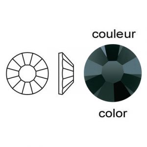 BULK - EN GROS! Preciosa chaton rose, machine cut, VIVA 12, ss20 size, jet color. (SKU# CRMV/SS20/212). Sold per pack of 1440