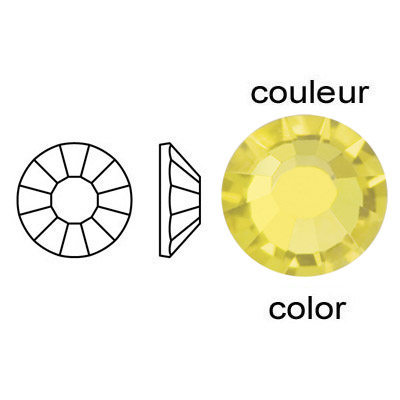 BULK - EN GROS! Chaton rose Preciosa, coupé à la machine, VIVA 12, cristal à dos plat, grandeur ss20, citrine. Vendu en paquet de 1440. (SKU# CRMV/SS20/252)