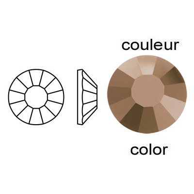 BULK - EN GROS! Preciosa chaton rose, machine cut, VIVA 12, ss20 size, jet brown flare. (SKU# CRMV/SS20/496). Sold per pack of 1440