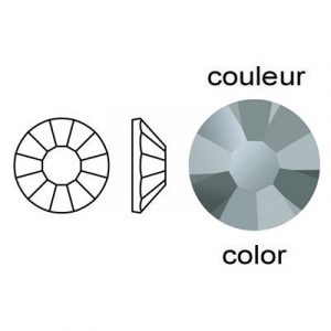 BULK - EN GROS! Preciosa chaton rose, machine cut, VIVA 12, ss20 size, jet hematite color. (SKU# CRMV/SS20/532). Sold per pack of 1440