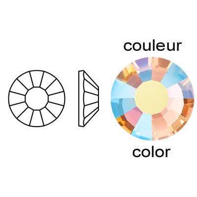 BULK - EN GROS! Preciosa chaton rose, machine cut, VIVA 12, ss20 size, light peach AB. (SKU# CRMV/SS20/549). Sold per pack of 1440