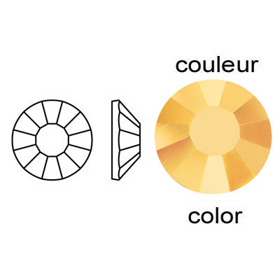 BULK - EN GROS! Chaton rose Preciosa, coupé à la machine, VIVA 12, grandeur ss30, aurum. Vendu en paquet de 288. (SKU# CRMV/SS30/600)