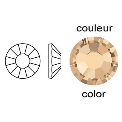 BULK - EN GROS! Preciosa chaton rose, machine cut, VIVA 12, ss7 size, crystal honey color. (SKU# CRMV/SS 7/437). Sold per pack of 1440