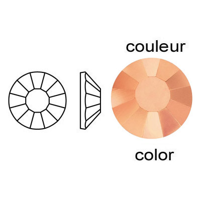 BULK - EN GROS! Preciosa chaton rose, machine cut, VIVA 12, ss7 size, crystal capri gold color. (SKU# CRMV/SS 7/825). Sold per pack of 1440