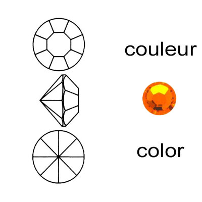 Crystal Swarovski 1100, Chaton Rhinestone. Sun color. PP18 size. (SKU# PP18/1100/243) Sold per pack of 1440