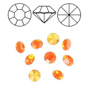 Crystal Swarovski 1100, Chaton Rhinestone. Sun color. PP31 size. (SKU# PP31/1100/243) Sold per pack of 1440