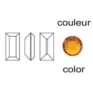 Crystal Swarovski 4501, Baguette Fancy Stone. Topaz color. 5x2.5mm size. (SKU# 4501/5X2.5/227) Sold per pack of 720