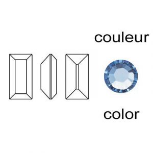 Crystal Swarovski 4501, Baguette Fancy Stone. Light Sapphire color. 5x2mm size. (SKU# 4501/5X2/217) Sold per pack of 1440