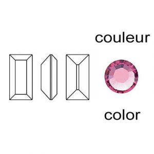 Crystal Swarovski 4501, Baguette Fancy Stone. Rose color. 7x3mm size. (SKU# 4501/7X3/223) Sold per pack of 720