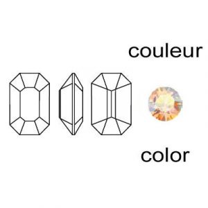 Crystal Swarovski 4600, Octagon Fancy Stone. AB Light Colorado Topaz coating. 5x3mm size. (SKU# 4600/5X3/515) Sold per pack of 12