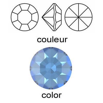 BULK - EN GROS! Preciosa machine cut chaton, Optima, pp10 size, aquamarine color. (SKU# CHMC/PP10/203). Sold per pack of 1440