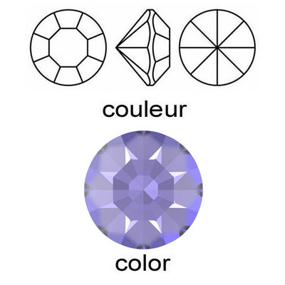 BULK - EN GROS! Preciosa machine cut chaton, Optima, pp11 size, tanzanite color, gold foiled. (SKU# CHMC/PP11/246). Sold per pack of 1440