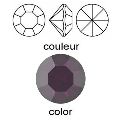 BULK - EN GROS! Preciosa machine cut chaton, Optima, pp13 size, amethyst color. (SKU# CHMC/PP13/202). Sold per pack of 1440