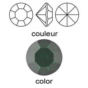 BULK - EN GROS! Preciosa machine cut chaton, Optima, pp18 size, emerald color. (SKU# CHMC/PP18/207). Sold per pack of 1440