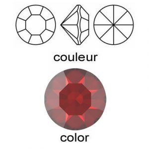 BULK - EN GROS! Preciosa machine cut chaton, Optima, r-1 foiled, pp20 size, light siam color. (SKU# CHMC/PP20/218). Sold per pack of 1440