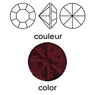 BULK - EN GROS! Preciosa machine cut chaton, Optima, pp22 size, garnet color. (SKU# CHMC/PP22/209). Sold per pack of 1440