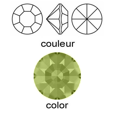 BULK - EN GROS! Preciosa machine cut chaton, Optima, pp22 size, olivine color. (SKU# CHMC/PP22/221). Sold per pack of 1440