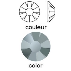 BULK - EN GROS! Preciosa chaton rose, MAXIMA, 15 facets, hot fix, ss30 size, jet hematite color. (SKU# CRHF/MX30/532). Sold per pack of 288