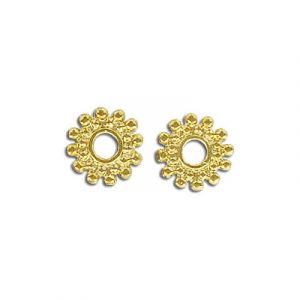 Billes en métal, 9x1.5mm, 2.5mm taille du trou, plaqué or, sans plomb/cad. Vendu en paquet de 100. (SKU# MB27/GL)