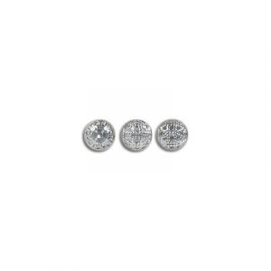 Billes en métal, 6mm, rond, filigrane, base de laiton, imitation rhodium. Vendu en paquet de 100. (SKU# MB4090/WH)