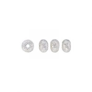 Billes en métal, 4x3mm, rondelle, givré, plaqué argent. Vendu en paquet de 500. (SKU# MB4RFR/SPL)