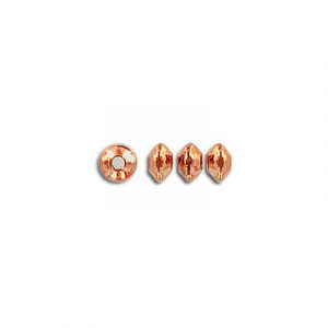 Metal saucer bead, 5x3mm, rose gold plate. (SKU# MB5X3/RG). Sold per pack of 500