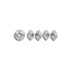 Metal beads, 5x3mm, nickel plated. (SKU# MB5X3/WH). Sold per pack of 500