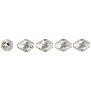 Billes en métal, 5x7mm, plaqué nickel. Vendu en paquet de 100. (SKU# MB5X7/WH)