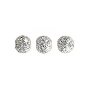 Billes en métal, 6mm, base de laiton, givré, grandeur de trou approx. 1.6mm, plaqué couleur argent. Vendu en paquet de 100. (SKU# MB6MMFR/SPL)