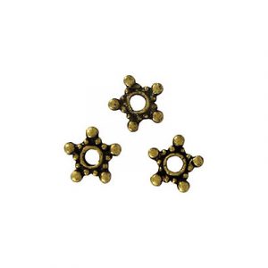 Metal beads, small antique brass. (SKU# MB87S/OXBR). Sold per pack of 100