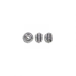 Metal bead, 8mm, antique silver. (SKU# MBI5457/OXWH). Sold per pack of 50