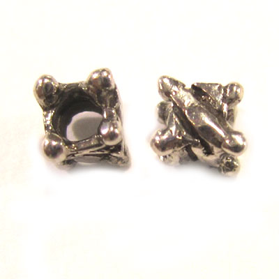 Billes en métal, plaqué argent antique. Vendu en paquet de 100. (SKU# MBM99/OXWH)