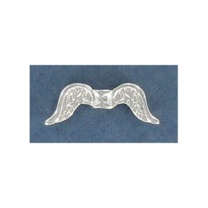 Billes en métal, les ailes, plaqué argent, sans plomb/cad. Vendu en paquet de 100. (SKU# MBW11417/SPL)