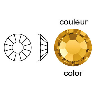 BULK - EN GROS! Chaton rose Preciosa, coupé à la machine, VIVA 12, cristal à dos plat avec colle thermique, grandeur ss30, topaz. Vendu en paquet de 288. (SKU# CRHF/MV30/227)