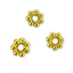 Billes en métal, 4.75x1.4mm, plaqué or. Vendu en paquet de 500. (SKU# MB156/GL)