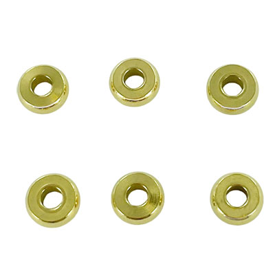 Metal beads, 5x2mm, rondelle, inside diameter 2mm, stainless steel, gold plate. (SKU# MB5MMR/GSS). Sold per pack of 100 - Image 2