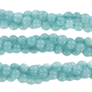 Billes semi-précieuses rondes, 4mm, jade bonbon ecume de mer, corde de 16 pouces. Vendu en paquet de 1 corde(s). (SKU# SPBD4MM/SFJ)