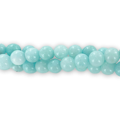 Billes semi-précieuses rondes, 8mm, jade bonbon ecume de mer, corde de 16 pouces. Vendu en paquet de 1 corde(s). (SKU# SPBD8MM/SFJ)